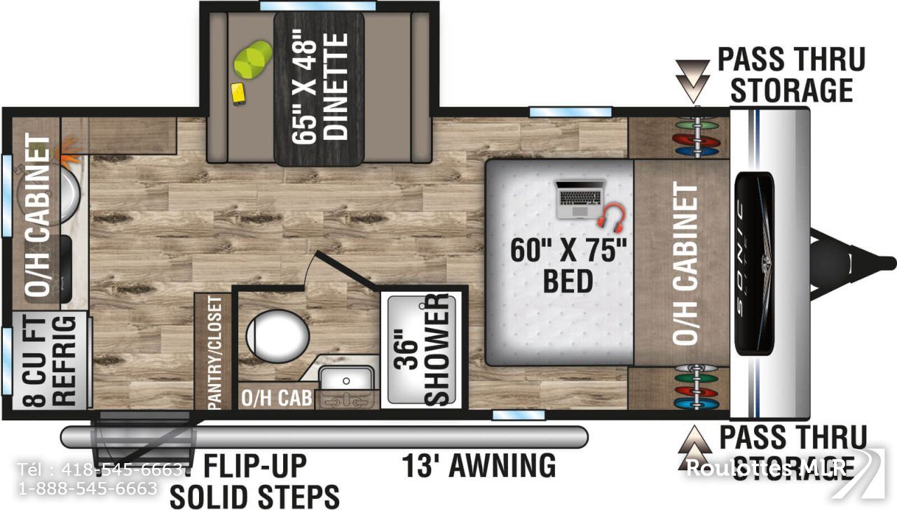 2022 Venture RV Sonic Lite SL169VRK Travel Trailer Floorplan