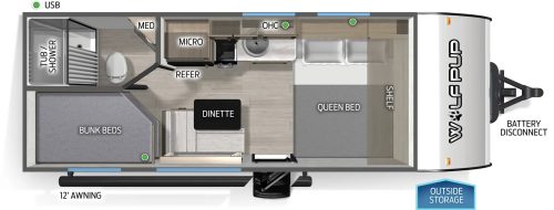 2026 Cherokee Wolf Pup 17LP Wolf Pup Travel Trailers Web Floorplan Large303199